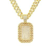 GleaMora Quadratische Anhänger Halskette Unisex Einfache Halskette Personalisierte Valentinstag Urlaub Hip Hop Geburtstag Licht Luxus Geschenk