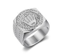 GleaMora Titanstahl Unisex Krone Ring Personalisierter Hip Hop Ring Einfacher trendiger Schmuck Licht Luxus Party Geschenk