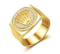 GleaMora Titanstahl Unisex Krone Ring Personalisierter Hip Hop Ring Einfacher trendiger Schmuck Licht Luxus Party Geschenk