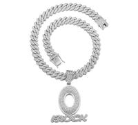 GleaMora Trendige Straße Hip Hop Ins Stil Halskette Weihnachten Geschenk Brief O-förmiger Anhänger Unisex Licht Luxus Jubiläum Schmuck