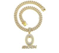 GleaMora Trendige Straße Hip Hop Ins Stil Halskette Weihnachten Geschenk Brief O-förmiger Anhänger Unisex Licht Luxus Jubiläum Schmuck