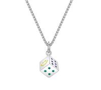GleaMora Trendige Straße Hip Hop Ins Stil Halskette Weihnachtsgeschenk Titanstahl Würfel Anhänger Licht Luxus Jubiläum Schmuck