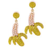 GLEAVI 1 Paar Bananen Ohrhänger aus Legierung mit Strass Funkelnde Frucht Ohrringe Leichter Ohrschmuck für Party und Alltag