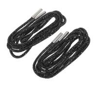 GLEAVI 1 Paar Glitzernde Strass Schnürsenkel 120cm Runde Strapazierfähige Baumwollseile In Schwarz Multifunktionale Bling Schnürsenkel für Sneaker Stiefel und Hoodie Kordeln