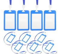 GLEAVI 10 Stück Transparente Doppelseitige Kartenhülle aus Abs mit Polyester Lanyard Wiederverwendbarer Kartenhalter für Ausweis für Arbeit Messe und Schule
