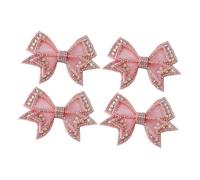 GLEAVI 2 Paar Abnehmbare Strass Schleifen Schuhclips aus Netzgarn Pink Schuhdekorations Accessoires für Damen und Vielseitig für Alltag Hochzeit und Party