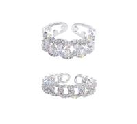 GLEAVI 2 Stück-pack Modische Offene Kupferringe Zeigefinger Modischer Damenschmuck Strapazierfähiger Fingerschmuck für Alltag und Party