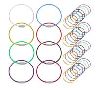 GLEAVI 40 Stück Metall Draht Schlüsselanhänger 2,0x150mm Vielseitige Gepäckanhängerschlaufen in 8 Farben Robustes Kabel Schlüsselring für Reisen und Basteln