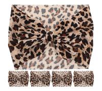 GLEAVI 5er-Pack Baby-Haarbänder für Mädchen: Haarbänder mit Leopardenmuster und Schleifen | für Neugeborene | Haarschleifen für Babys und Kleinkinder