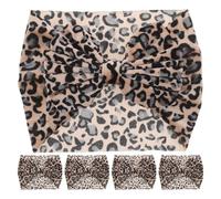 GLEAVI 5er-Pack Baby-Haarbänder für Mädchen: Haarbänder mit Leopardenmuster und Schleifen | für Neugeborene | Haarschleifen für Babys und Kleinkinder