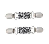 GLEAVI Vintage Strickjackenclips 2 Stück Metall Schalschnalle Pullover Kragenschnalle Damen Retro Kleidungsclip mit Dauerhaftem Glanz für Schal und Cardigan