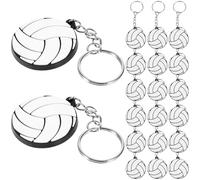 GLEAVI Volleyball Schlüsselanhänger 20 Stück Packung PVC 9,7 X 3,7cm Dekorative Schlüsselringe und Taschenanhänger für Sportpartys und Freizeit