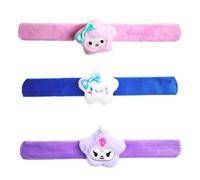 Gleemix 3 Stück Cartoon Stern Slap Bänder, Lila Rosa Weiß Schnapparmband Kinder, Lächelnder Stern Schnapparmband, Bunte Slap Snap Bands Armbänder, Für Kinder Jungen und Mädchen Geburtstagsgeschenke