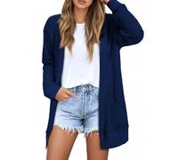 GLEENOD Strickjacke Damen Langarm Casual Lang Elegant Strickmantel Cardigan Open Front Strickpullover mit Taschen