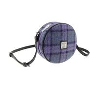 Glen Appin Bannock Kleine Harris Tweed Runde Umhängetasche LB1204, Col 89 Purple Check, s