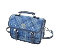 Glen Appin Harris Tweed Bervie Mini-Umhängetasche mit verstellbarem und abnehmbarem Schultergurt, 129 Hellblau kariert