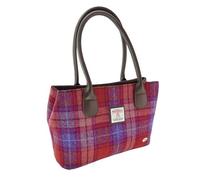 Glen Appin Harris Tweed Klassische Handtasche - LB1003 - Cassley, Farbe 142 Orange/Lila