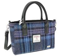 Glen Appin Harris Tweed Tote Handtasche - LB1228 Brora (Farbe 143 Blau & Lila), Farbe: 143 Blau und Violett, s
