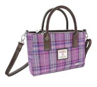Glen Appin Harris Tweed Tote Handtasche - LB1228 Brora (Farbe 146 Purple & Mint), Farbe 146 Purple & Mint, s