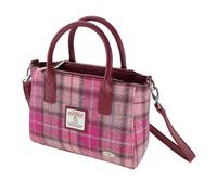 Glen Appin Harris Tweed Tote Handtasche - LB1228 Brora mit abnehmbarem Schulterriegel, Col 138 - Vibrant Pink, m