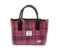 Glen Appin Harris Tweed Tote Handtasche - LB1228 Brora, Col103 Pink Check, L