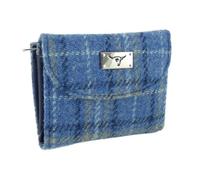 Glen Appin of Scotland Harris Tweed Jura Short Wallet in Light Blue Check, Hellblau kariert, Einheitsgröße