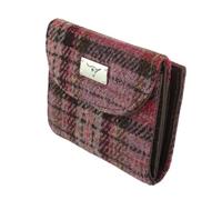 Glen Appin Jura Damen Harris Tweed Small Wallet LB2002, Col144 - Burgunderrot & Pink Stewart, Eine Größe, Heritage Compact