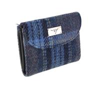 Glen Appin of Scotland Harris Tweed 'Jura' Short Wallet in Blue & Purple Stewart Tartan l LB2002-COL143, mehrfarbig