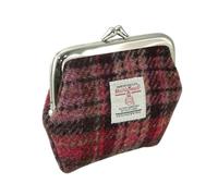 Glen Appin of Scotland Harris Tweed LB2035-COL144 Geldbörse mit kleinem Verschluss, Burgunderrot und Pink, Stewart Tartan, burgunderfarben