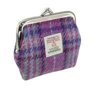 Glen Appin of Scotland Harris Tweed LB2035-COL146 Geldbörse mit kleinem Verschluss, Violett / Minzkaro, violett