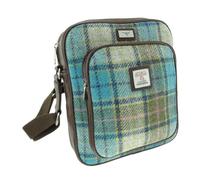 Glen Appin Of Scotland Harris Tweed Umhängetasche, Col 122 Turquoise Check, m