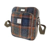 Glen Appin Of Scotland Harris Tweed Umhängetasche, Col 127 Grey/Rust Check, m