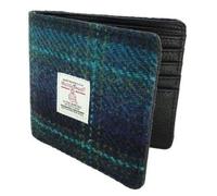 Glen Appin of Scotland Mull Harris LB2007-COL119 Herren-Geldbörse, Tweed, Blau mit türkisfarbenem Überkaro