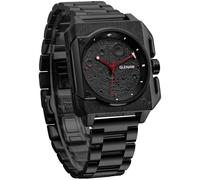 GLENAW Automatische quadratische Uhren für Herren, selbstaufziehend, mechanisch, Edelstahl, analog, 3 ATM wasserdicht, 8655, Schwarz, Minimalistisch