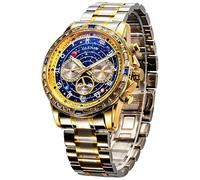 Glenaw Automatische Uhren für Herren und Herren, mechanische Uhr, drehbares Zifferblatt mit himmlischem Stern, Tag, Datum, Monat, Mondphasenanzeige, selbstaufziehende Uhr, Leuchtzeiger