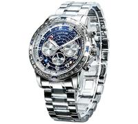 Glenaw Automatische Uhren für Herren und Herren, mechanische Uhr, drehbares Zifferblatt mit himmlischem Stern, Tag, Datum, Monat, Mondphasenanzeige, selbstaufziehende Uhr, Leuchtzeiger