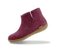 GLERUPS Damen und Herren Indoor und Outdoor Hausschuhe mit Gummisohle (Cranberry) | Bequeme Slipper-Stiefel für Damen und Herren | Kuschelige Herren und Damen Stiefelpantoffeln