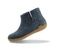 glerups dk Unisex-Erwachsene Filz-Hausschuh GR, Damen,Herren Hausschuh,Huettenschuh, Schafwolle, rutschfeste Gummisohle Blau (denim), 44 EU / 9.5 UK