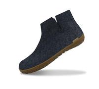 glerups dk Unisex-Erwachsene Filz-Hausschuh GR, Damen,Herren Hausschuh,Huettenschuh, Schafwolle, rutschfeste Gummisohle Blau (denim), 41 EU / 7.5 UK