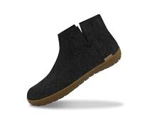 GLERUPS Damen und Herren Indoor und Outdoor Hausschuhe mit Gummisohle (Schwarz) | Bequeme Slipper-Stiefel für Damen und Herren | Kuschelige Herren und Damen Stiefelpantoffeln