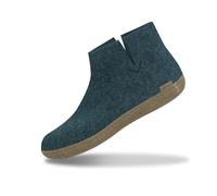 glerups dk Unisex - Erwachsene Hausschuhe, Damen,Herren Hüttenschuhe,Ledersohle, Stiefel lammfell Merino-Wolle Schafwolle warm,Petrol,47 EU / 12 UK