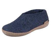 glerups dk Unisex - Kinder Hausschuhe,Jungen,Mädchen Hüttenschuhe,Ledersohle,Schafwolle warm Winter Pantoffel Puschen,Blau,32 EU / 12 UK Child
