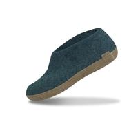 GLERUPS Hallenschuhe Herren & Damen (Blau) | Unisex Wollpantoffeln mit Ledersohle