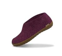 GLERUPS Indoor Outdoor Hausschuhe Herren & Damen mit Gummisohle (Cranberry Red) | Unisex Wolle Hausschuhe