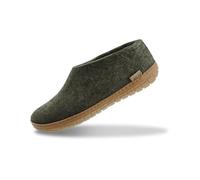 GLERUPS Indoor Outdoor Hausschuhe Herren & Damen mit Gummisohle (Forest) | Unisex Wolle Hausschuhe