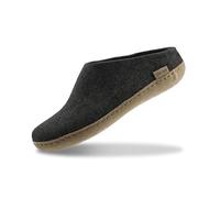 glerups dk Unisex - Erwachsene Hausschuhe, Damen,Herren Hüttenschuhe,Ledersohle, pantoffel Slipper Puschen Stiefel lammfell,Schwarz,48 EU / 13 UK