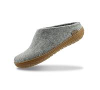 glerups Slipper aus 100 % hochwertiger Wollmischung mit Gummisohle, Unisex-Slipper, GRAU, 12 Women/10 Men