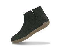GLERUPS Stiefelpantoffeln Damen und Herren mit Ledersohle (Grün) | Bequeme Slipper-Stiefel für Damen und Herren | Kuschelige Herren und Damen Stiefelpantoffeln