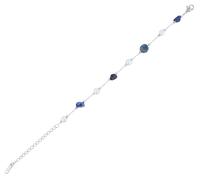 Gliederarmband ADELIA´S "Armband - Kugelarmband aus Edelstahl mit Lapis 23 cm", silber, Armbänder, Damen, 23cm, Edelstahl, Gliederarmband, Schöne Geschenkidee zum Jubiläum (14502307-0) silber