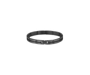 Gliederarmband BOSS "BROOKS", schwarz, Armbänder, Herren, 19cm, Edelstahl, Gliederarmband (69644527-0) schwarz